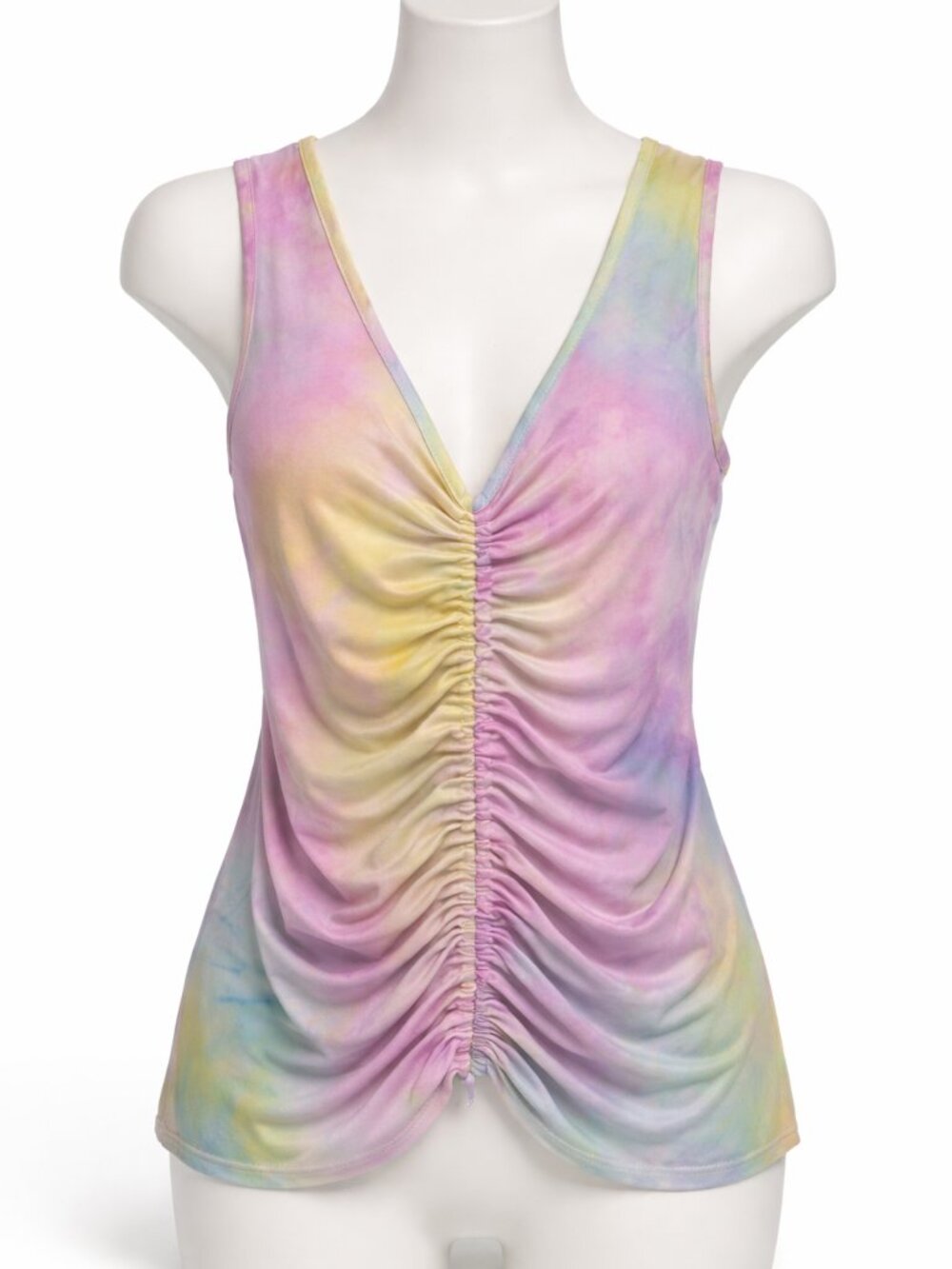 WearEver Tie Dyed Tunic Tank with Gathered Drawstring Front Size 1X EUC